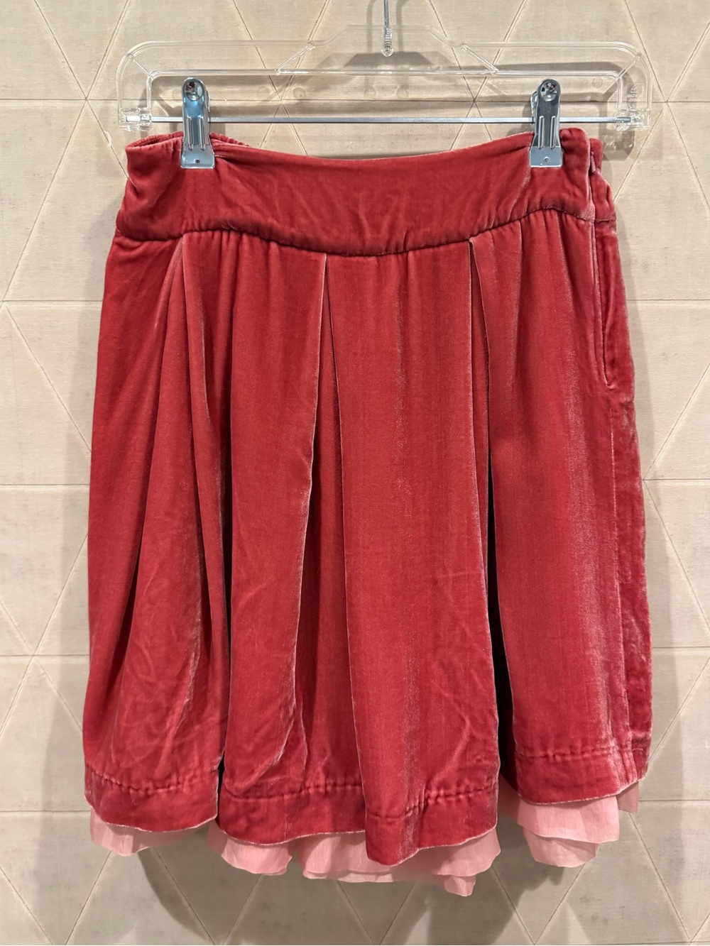 Rachel Riley pink velvet skirt 14